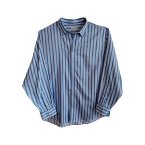Banana Republic Non-Iron Classic Fit Dress Shirt Blue Stripe Men's XXL